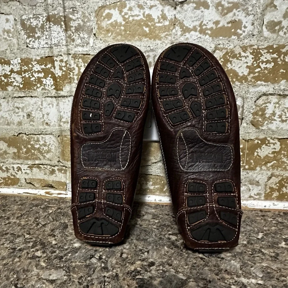 Duluth Trading Company  Mens Leather Driving Loafers Shoes 8.5 EUC Brown